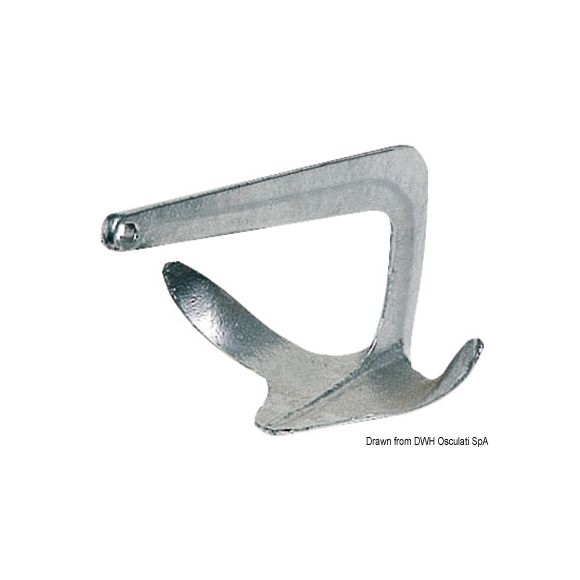 OSCULATI Danforth Anker 4,0kg | Verzinkter Stahl Anker Für Boote & Schiffe