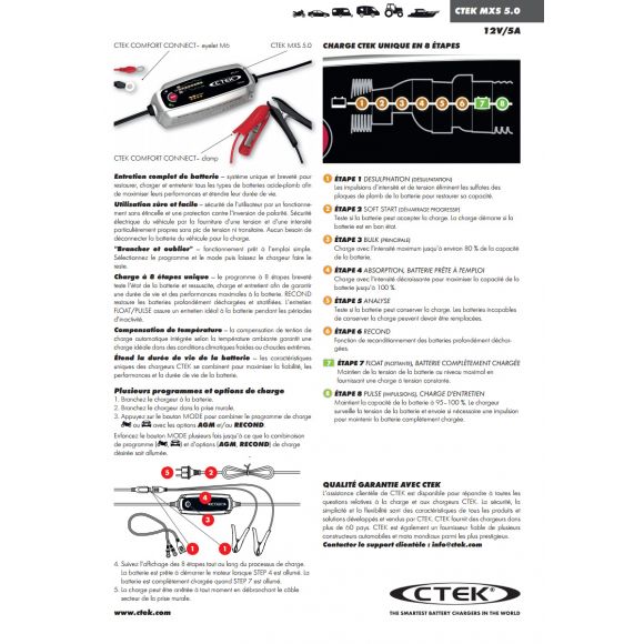 Batterie Ladegerät Ctek MXS5.0 12V 12V 5A -  - Ihr  wassersport-handel