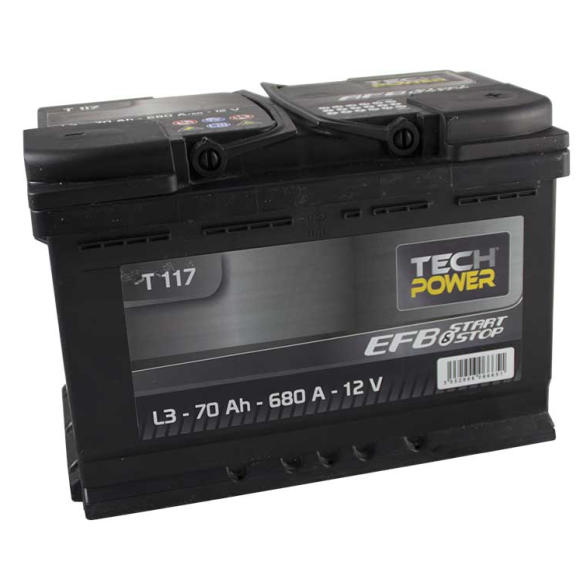 Batterie 12V 70Ah Tech Power Start & Stop EFB -  - Ihr