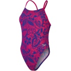 Badeanzug Allover Tie-Back Speedo Chroma Blue/ Electric Pink - Größe 34