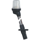 Weißes Navigationslicht auf schwarzer Lalizas Stützstange - 54 cm teleskopisch