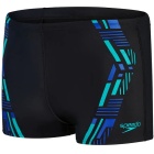 Badeshort Tech Print Speedo Black/Fed Red/White - Größe 38