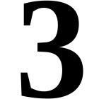 Schwarze Zahl 8 cm - Rumpf hart - 3