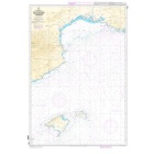 Gefaltete Shom-Karte der Balearen bis Marseille