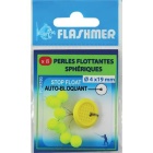 Schwimmende Perlen Flashmer Rund - 7,5mm Fluo orange