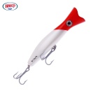 Oberflächenköder Halco Roosta Popper 80 H53 White Redhea