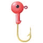 5 verbleite Köpfe rot lackiert Haken bronziert 1,7 gr / N°1