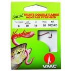 Spezialforelle Doppelbart Rot 7053 RD 50 cm Angelhaken Nr. 8 auf Nylon 14/100