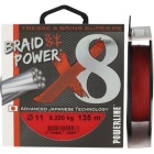 Geflochtene schnur Powerline Braid Power X8 Rot 300 m 14/100 - 26 lbs