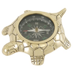 DécomarineBriefbeschwerer-Schildkrötenkompass - Messing glänzend