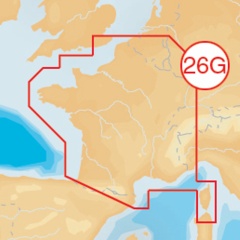 Frankreichkarte mit Bathymetrischen Daten - MSD/26GS-B