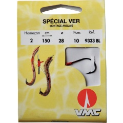Spezial-Schneckenmontage Englisch 9333 BL 150 cm Haken N°6 auf Nylon 24/100