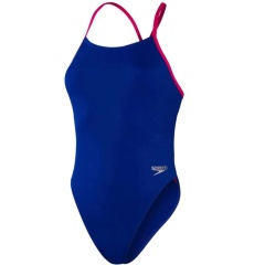 Badeanzug Solid Tie-Back Speedo Blau - Größe 40