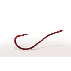 10 Angelhaken 7054 Spezial Wurm Rot s/Zinn Nr. 02