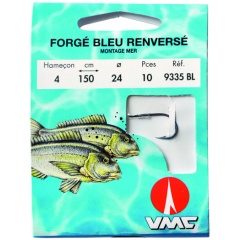 Geschmiedet blau geboben 9335 BL 150 cm Angelhaken Nr. 8 auf Nylon 26/100