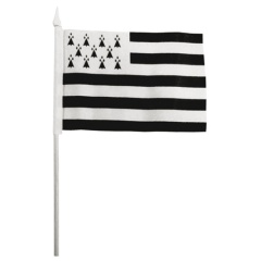 Bretonische Fahne Décomarine10 x 15 mit Stock