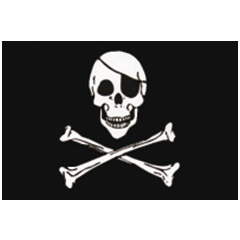 DécomarinePiratenflagge aus zwei Knochen 90 x 150