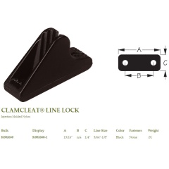 Clamcleat Line Lock schwarz Injection Molded Nylon - Klein