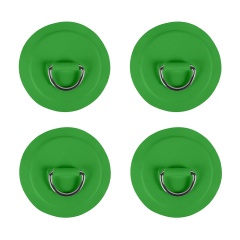 Pack 4 anneaux inox D-Ring avec patch Vert