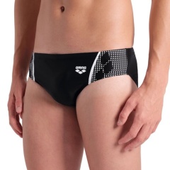 Arena Herren-Badehose Slip Brief Graphic – Schwarz/Weiß
