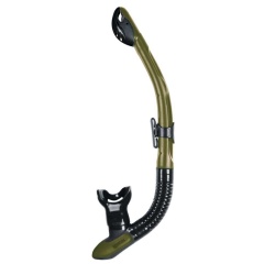 Tuba Plongée Snorkeling Mares Ergo Dry Noir/Olive