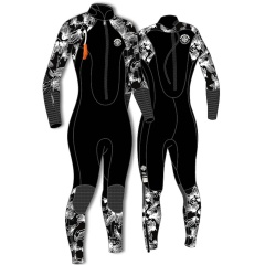 Combinaison longe cote femme Ocean Step Optimizer 4/3mm Black / White Lotus