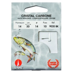 Carbon-Kristall 9020 BK 50 cm Angelhaken Nr. 20 auf Nylon 08/100