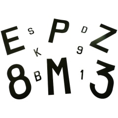 Euromarine weißer Klebebrief 40mm - Ziffer: 7