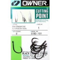 Angelhaken Owner 5180 SSW Straight Eye - n°1/0 x8pcs