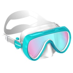 Cressi Honey-Maske Damen, Weiß / Aquamarin, UV 420, Blau / Orange