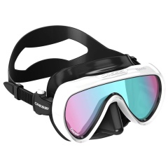 Cressi Honey-Maske Damen, Weiß/Schwarz, UV 420, Blau/Orange