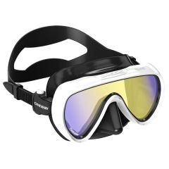 Cressi Honey-Maske Damen, Weiß/Schwarz, UV 420, Blau/Gelb