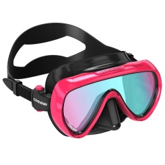 Cressi Honey-Maske Damen, Schwarz/Fuchsia, UV 420, Blau/Orange