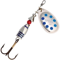 Spinner Köder Suissex Silber Blaue Punkte - Nr. 1