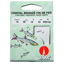 Späteiserner bronzierter Kristall 9009 BZ 50 cm Angelhaken Nr. 16 auf Nylon 12/100