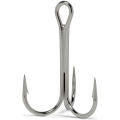 10 Angelhaken VMC 9649 Dreifach rund vernickelt Nr. 4