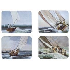 Satz mit 4 Segelboot-Platzdecken Décomarine