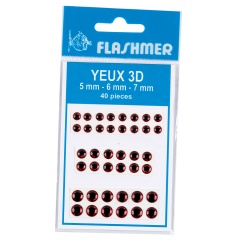 40 3D-Augen in 5, 6 und 7 mm