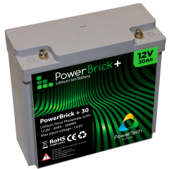 Batterie Lithium Etanche PowerTeck Powerbrick+ 12V 30Ah