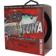 Geflochtene schnur Powerline Power Tuna rot 450 m 20/100 - 30 lbs