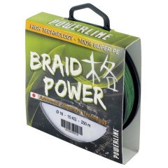 Geflochtene Schnur Powerline power verte 130 m 14/100 -11 kg