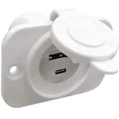 Prise encastré Osculati USB et USB C blanche