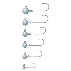 5 verbleite Köpfe mit Bronzehaken