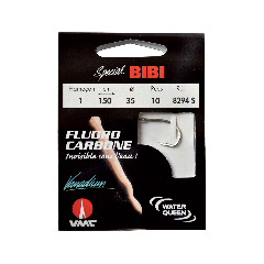 Fluorocarbon Spezialwinkel nach bibis 8294 S Edelstahlhaken N°6 auf Nylon Fluorocarbon 25/100