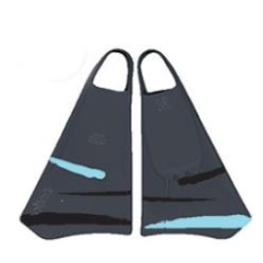 Bodyboard flossen Option Swimfins | Grau Cyan | XL (44/46)