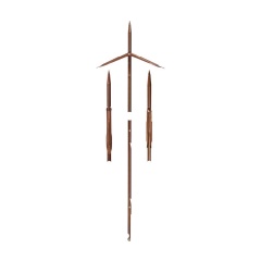 Tahitian-Pfeil Devoto mit kerbe - Zwei widerhaken 90 cm ∅6.5 mm