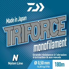 Nylon angelschnur Daiwa Triforce Durchscheinend 45/100 225M 8,1kg
