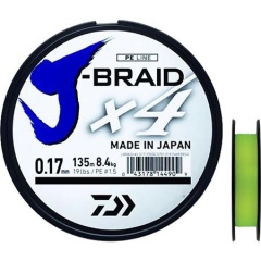 Geflochtene schnur Daiwa J Braid X 4 Stränge | 135 m Gelb 15/100