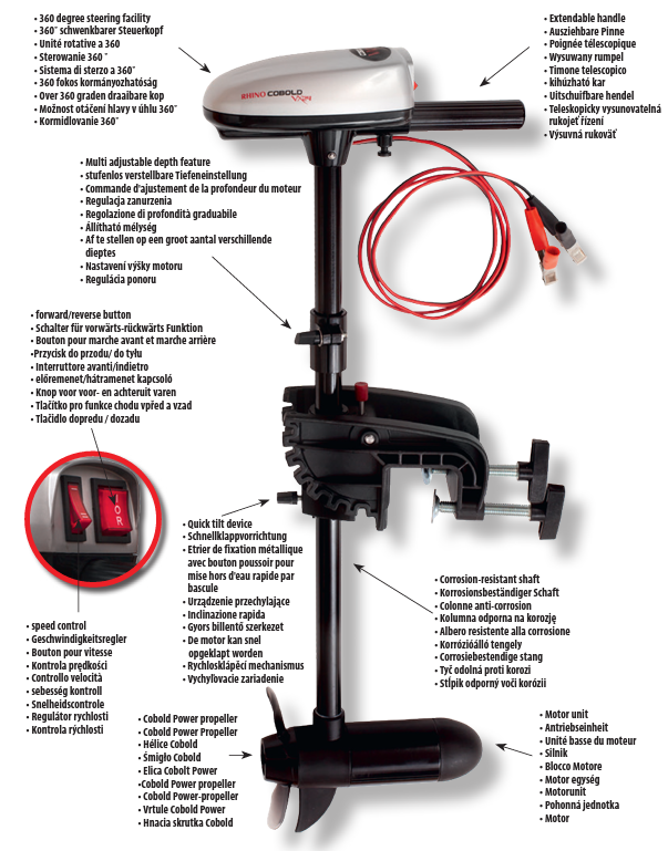 Elektromotor boot Rhino Cobold 24 lbs -  - Ihr